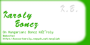 karoly boncz business card